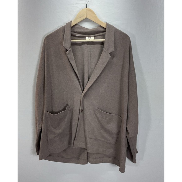 Pact Airplane Blazer size XL Brown/‎ Tan Women neutral casual preppy sustainable - Picture 3 of 12
